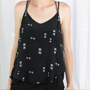 Wilfred block print silk tank size M